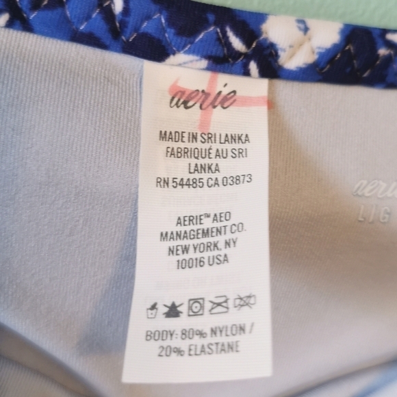 Aerie Bikini Bottom Blue White Floral New Large - Picture 5 of 6